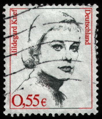 Hildegard Knef auf einer Briefmarke der Deutschen Bundespost