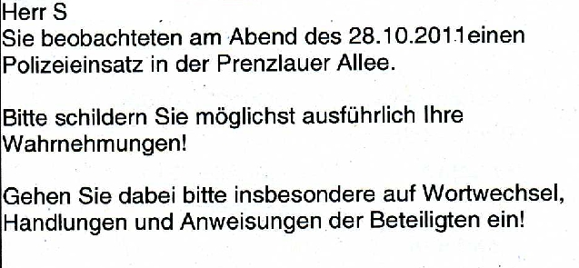 frage von der polizei