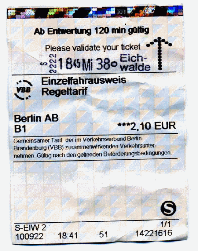 S Bahn Fahrschein