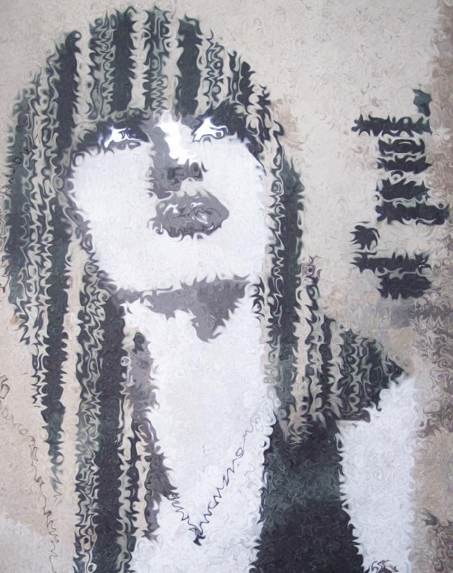 lady on wall