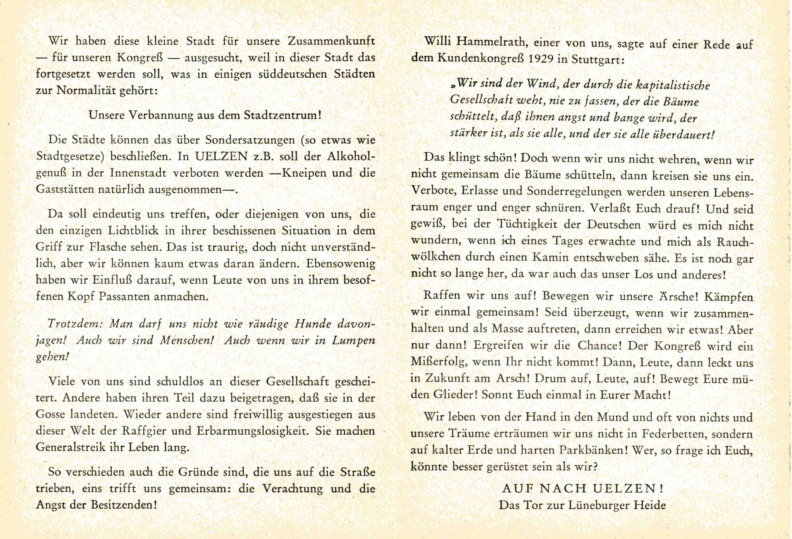 Zeichen der Landstraße - Aufruf Berberkongress 1991